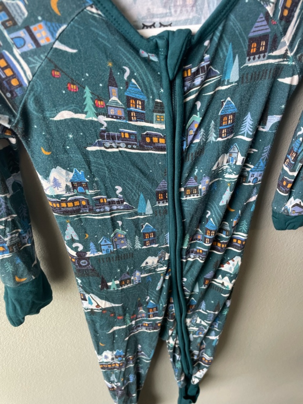 Little Sleepies Midnight Express Bamboo Zippy Sleeper - Holiday Print - Picture 2 of 6